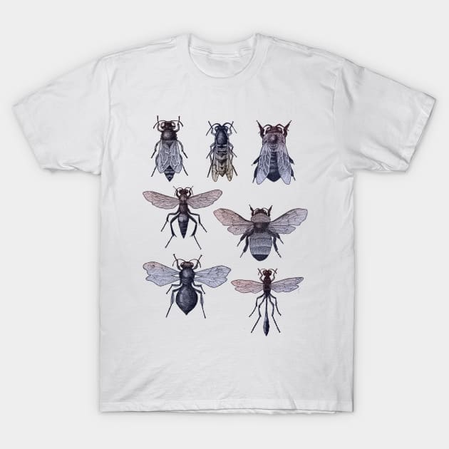 Bees and Wasp (gradient) T-Shirt by gemsart1990